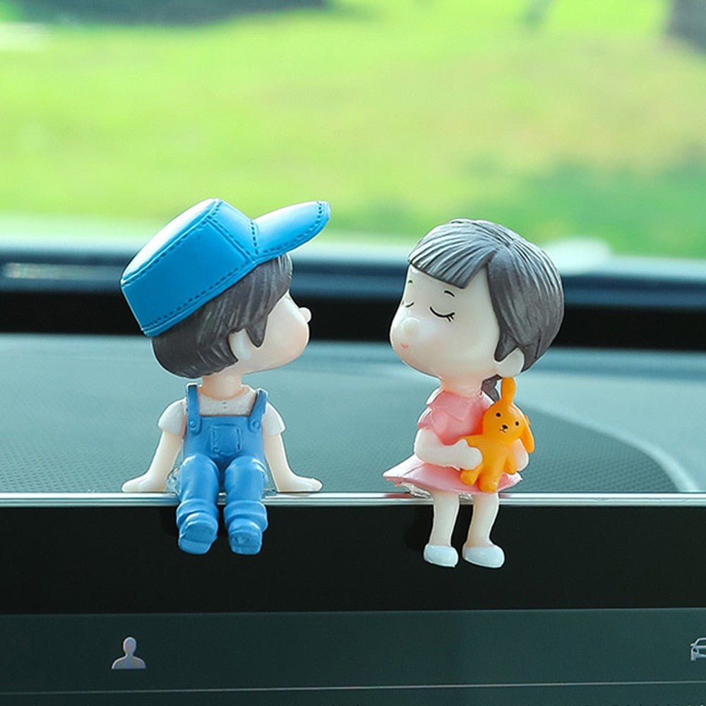 Cute Cartoon Couple Ornament for Cars